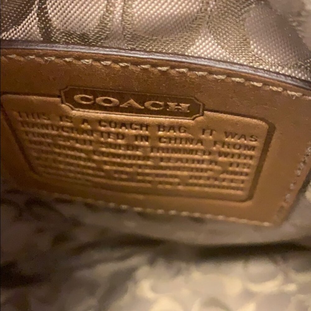 🧧 Coach Tan Suede Leather Drawstring Pouch - Picture 4 of 11